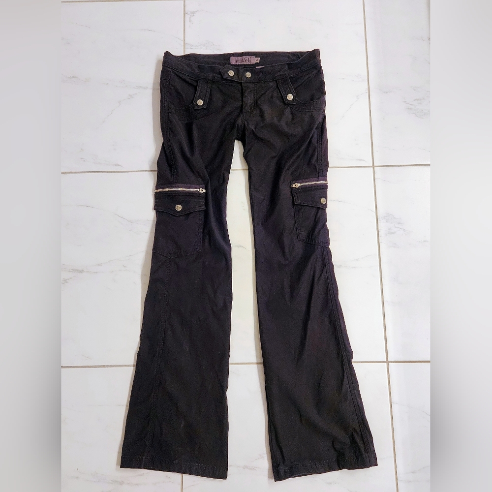 Frankie B. Black Cargo Women Jeans